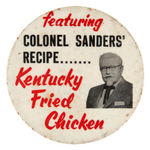 “KENTUCKY FRIED CHICKEN” EARLY EMPLOYEE BUTTON AND NAME BADGE.