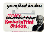 “KENTUCKY FRIED CHICKEN” EARLY EMPLOYEE BUTTON AND NAME BADGE.