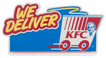 “KFC WE DELIVER” CAR SIGN ATTACHMENTS PAIR.