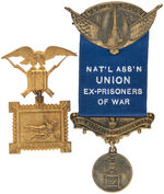 UNION EX-PRISONER OF WAR PAIR OF SCARCE BADGES.