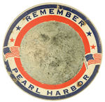 "REMEMBER PEARL HARBOR" LARGE PIN-BACK FOR INSERTION OF PERSONALIZED PHOTO.