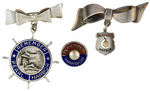 THREE RARE "STERLING" PINS FOR "REMEMBER PEARL HARBOR."