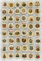 STATE SEALS COMPLETE SET OF SWEET CAPORAL CIGARETTE BUTTONS C. 1900.