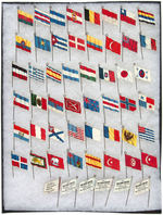 FLAGS OF NATIONS IN CELLULOID ON STICKPINS.