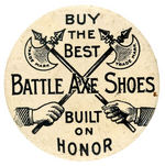 "BATTLE AXE SHOES" RARE EARLY CELLULOID WITH CLICKER REVERSE.