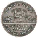 "LEWIS & CLARK CENTENNIAL EXPOSITION 1905" PAIR OF SMALL AND LARGE MEDALS.