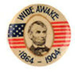 "WIDE AWAKE" COMMEMORATIVE CELLO LAPEL STUD.