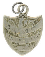 PATRIOTIC MOTIF PERSONAL IDENTIFICATION TAG WITH 1868 PATENT DATE.