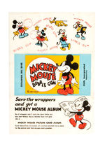 MICKEY MOUSE GUM CARDS AND WRAPPER.