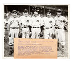 ITALIAN-AMERICAN YANKEES/GIANTS PLAYERS IN 1937 WORLD SERIES NEWS SERVICE PHOTO.