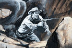 WESTERN SHOOT-OUT ORIGINAL MAGAZINE ART.