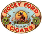 "ROCKY FORD CIGARS" EMBOSSED DIE-CUT SIGN.