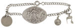 AMERICAN EXPEDITIONARY FORCE SOLDIER'S COIN BRACELET SHOWING BI-PLANE AND WITH HEBREW SYMBOL.