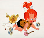 "PEBBLES FLINTSTONE" LITTLE GOLDEN BOOK ORIGINAL ART.