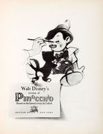 "WALT DISNEY'S VERSION OF PINOCCHIO" EXTREMELY LIMITED BOOK (AMERICAN EDITION).