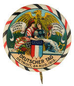 GORGEOUS DEUTSCHER TAG (GERMAN DAY) 1913 BUTTON.