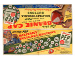 "KELLOGG'S PEP MILITARY INSIGNIA BUTTONS" TWO-SIDED STORE SIGN.