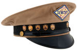 "SENTRY" GASOLINE TRUCK DRIVER HAT W/TEN SAFE DRIVER AWARD PINS.