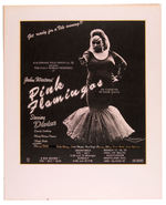 "JOHN WATER'S PINK FLAMINGOS" 1972 WORLD PREMIERE POSTER.