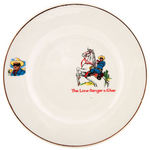 "BBC TV'S THE LONE RANGER" COMPLETE SIX PIECE CHILD'S CHINA SET.