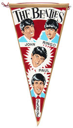 “THE BEATLES/BEATLEMANIA” SET OF FIVE RARE ERROR PENNANTS.