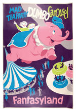 "DISNEYLAND - MAD TEA PARTY - DUMBO CAROUSEL" FANTASYLAND RIDE POSTER.