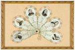 SPANISH AMERICAN WAR HEROES ELABORATE CALENDAR FAN INCLUDING THEODORE ROOSEVELT AND ADMIRAL DEWEY.