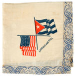 SPANISH AMERICAN WAR "LIBERTY FOR CUBA/FREE CUBA" HANKIE AND FLAG PIN SET.