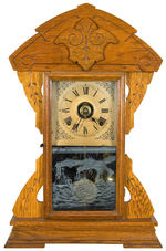 SPANISH AMERICAN WAR SETH THOMAS SHELF CLOCK WITH DEWEY'S FLEET.