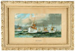 GREAT WHITE FLEET "ASIATIC SQUADRON/NORTH ATLANTIC SQUADRON" PAIR OF PRINTS IN PERIOD FRAMES.