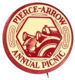 “PIERCE-ARROW ANNUAL PICNIC” RARE BUTTON FROM THE HAKE COLLECTION.