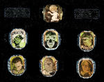 UNIVERSAL MONSTER RING SET WITH CASPER THE FRIENDLY GHOST RING AND VENDING MACHINE INSERT CARD.