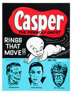 UNIVERSAL MONSTER RING SET WITH CASPER THE FRIENDLY GHOST RING AND VENDING MACHINE INSERT CARD.