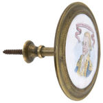 "WASHINGTON" EXCEPTIONAL LARGE PAIR OF FULL COLOR CURTAIN TIE BACKS.