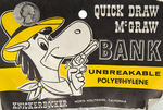 "QUICK DRAW McGRAW" FIGURAL BANK AND STORE BAG.