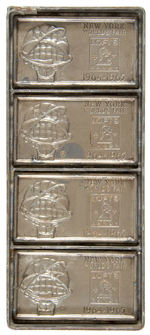 "NEW YORK WORLD'S FAIR 1964-1965" CANDY MOLD/CUFF LINKS SET/DESK LIGHTER.