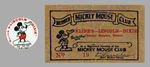 "MICKEY MOUSE CLUB" MEMBERSHIP BUTTON AND CARD WITH RARE IMPRINT.