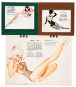 "ESQUIRE GIRL CALENDAR" 1950S TRIO WITH ENVELOPES.