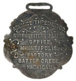 SUPERB FARM EQUIPMENT WATCH FOB FOR “ADVANCE THRESHER CO.”