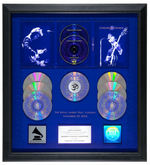 "CONCERT FOR GEORGE" (HARRISON) ELABORATE SEVEN TIMES PLATINUM DVD PRESENTATION PIECE.