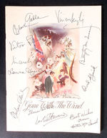 "GONE WITH THE WIND" CAST SIGNED PREMIERE MOVIE PROGRAM.