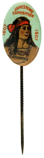 "POCAHONTAS/JAMESTOWN EXPOSITION/1607/1907" RARE STICKPIN.