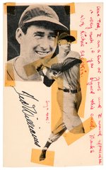 TED WILLIAMS HOF 1953 POSTCARD SIGNED TO RICHIE MERKIN.