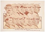 "1908 HARRISBURG TRI-STATE BASE BALL TEAM” NEWSPAPER SUPPLEMENT POSTER.