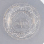 HARRISON 1840 CUP PLATE READING "FORT MEIGS/TIPPECANOE/WM. H. HARRISON."