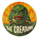 "THE CREATURE" RARE 3.5" CELLO BUTTON.