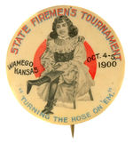 RARE 1900 KANSAS TOURNAMENT BUTTON.