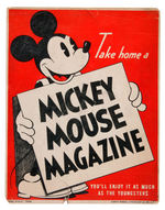 RARE "MICKEY MOUSE MAGAZINE" DISPLAY SIGN.