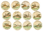 SPANISH AMERICAN WAR SHIPS GROUP OF 12 FROM SET OF 35 KNOWN.