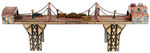 "MARX BUSY BRIDGE/MAIN ST." ELABORATE TIN WIND-UP TOY PAIR.